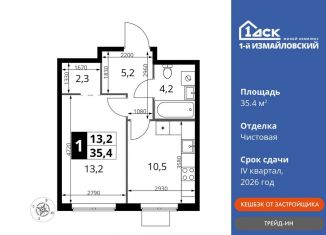 Продам 1-комнатную квартиру, 35.4 м2, Москва, Монтажная улица, вл8/24, ВАО