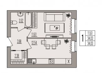 Продам 1-комнатную квартиру, 34 м2, Волгоград, Дзержинский район