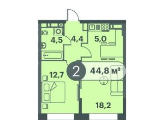 Продаю двухкомнатную квартиру, 44.8 м2, Красноярск, Кировский район