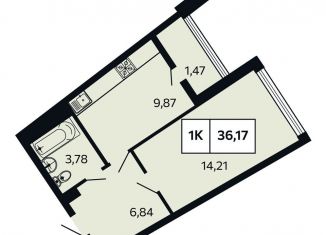 Продается однокомнатная квартира, 36.2 м2, Сочи