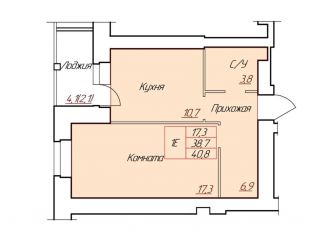 Продается однокомнатная квартира, 40.8 м2, Череповец