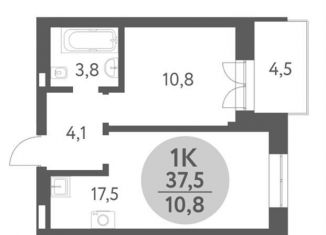 Продажа 1-ком. квартиры, 37.5 м2, Новосибирская область