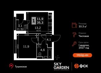 Продаю однокомнатную квартиру, 35.3 м2, Москва, метро Спартак