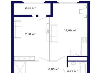 Продам 1-комнатную квартиру, 37.4 м2, рабочий поселок Маркова