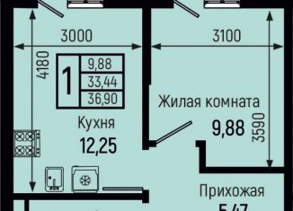 Продается однокомнатная квартира, 36.9 м2, село Небуг