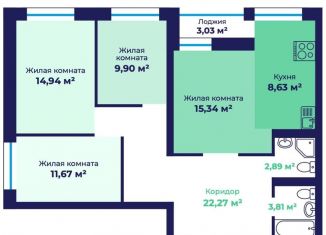 Продажа 4-ком. квартиры, 91.7 м2, Ярославль, Фрунзенский район