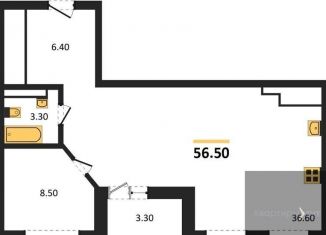 Продаю однокомнатную квартиру, 56.5 м2, Воронеж, Железнодорожный район