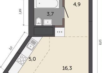 Продается квартира студия, 29.9 м2, Свердловская область