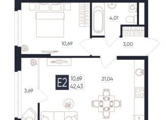 Продам 1-комнатную квартиру, 38.7 м2, Тула, Пролетарский территориальный округ, улица Щегловская Засека, 4