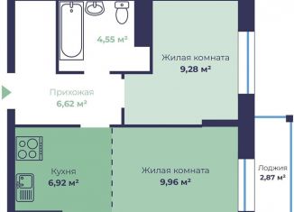 Продам 2-ком. квартиру, 38.8 м2, Ярославская область