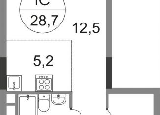 Продается квартира студия, 28.7 м2, деревня Рассказовка, 2-я Боровская улица, 1