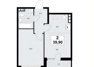 2-комнатная квартира на продажу, 39.9 м2, Москва, деревня Столбово, 2