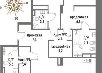 Продам 4-ком. квартиру, 152.5 м2, Москва, улица Матросская Тишина, 12, ВАО