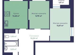 Продам 2-ком. квартиру, 49.2 м2, Ярославль