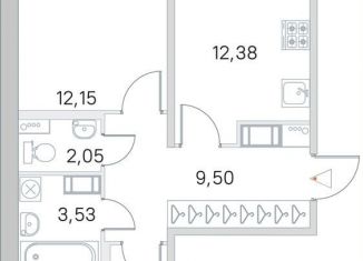 Продам 2-ком. квартиру, 53.9 м2, посёлок Шушары