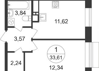 Продается однокомнатная квартира, 33.6 м2, Балашиха, жилой квартал Новоград Павлино, к8