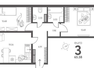 Продается 2-ком. квартира, 65.4 м2, Липецк