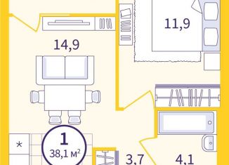 Продаю 1-ком. квартиру, 36.3 м2, Свердловская область, Проходной переулок, 1