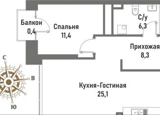 Продажа 2-комнатной квартиры, 51.4 м2, Москва, ВАО, улица Матросская Тишина, 12