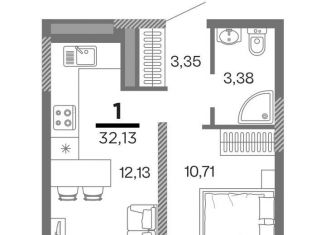 1-ком. квартира на продажу, 30.9 м2, Рязань, ЖК Метропарк