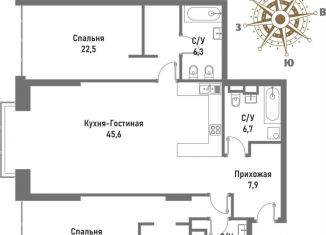 Продам 3-ком. квартиру, 120 м2, Москва, ВАО, улица Матросская Тишина, 12