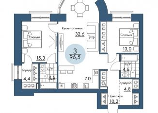 Продается трехкомнатная квартира, 96.5 м2, Красноярский край