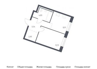 Однокомнатная квартира на продажу, 34.4 м2, Ленинградская область