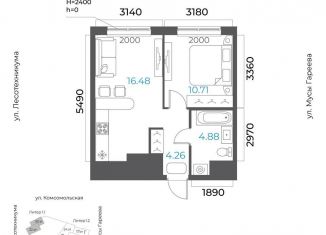 Продаю 2-комнатную квартиру, 36.3 м2, Уфа, Октябрьский район