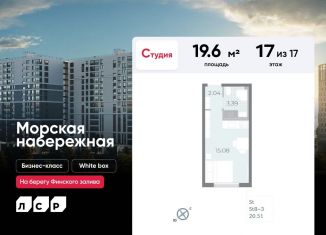 Продажа квартиры студии, 19.6 м2, Санкт-Петербург, метро Приморская, проспект Крузенштерна, 2