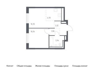 Продается 1-комнатная квартира, 34.3 м2, Ленинградская область, жилой комплекс Квартал Лаголово, 1