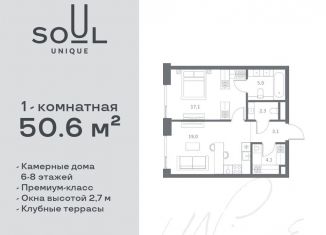 Однокомнатная квартира на продажу, 50.6 м2, Москва, САО, Часовая улица, 28к1