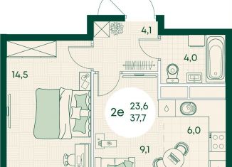 Продаю 2-ком. квартиру, 37.7 м2, посёлок городского типа Яблоновский