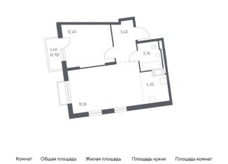 Продам 1-комнатную квартиру, 45.8 м2, Санкт-Петербург, жилой комплекс Курортный квартал, 5