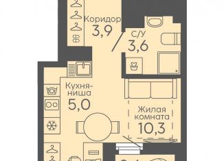 Продается квартира студия, 24 м2, Екатеринбург, метро Ботаническая, жилой комплекс Новокольцовский, 6