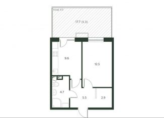 Продажа однокомнатной квартиры, 40.5 м2, деревня Лобаново