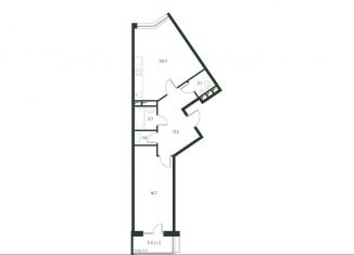 Продажа двухкомнатной квартиры, 56.1 м2, деревня Лобаново