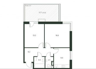 Продаю 2-ком. квартиру, 57.6 м2, деревня Лобаново