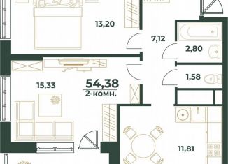 Продам 2-ком. квартиру, 54.4 м2, Республика Башкортостан