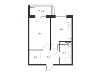 Продаю 1-ком. квартиру, 36.1 м2, деревня Лобаново