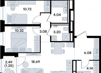 Продам 2-комнатную квартиру, 61.5 м2, Татарстан