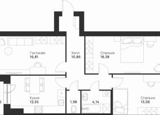Продаю трехкомнатную квартиру, 80.2 м2, Тула, улица Героя России Зиничева, 8