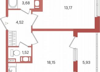 Однокомнатная квартира на продажу, 44 м2, Сертолово