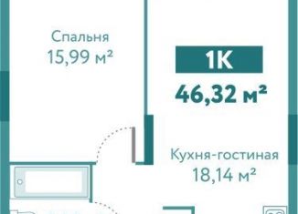 Продаю 1-ком. квартиру, 46.3 м2, Тюмень, улица Павла Никольского, 6, ЖК Акватория