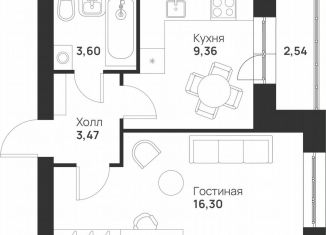 Продам однокомнатную квартиру, 35.3 м2, Тула, улица Героя России Зиничева, 8