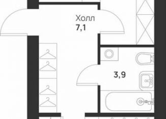 Продажа однокомнатной квартиры, 52.2 м2, Тула, улица Героев России, 2