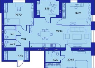 Продам 3-комнатную квартиру, 124.5 м2, Брянск, улица Ильи Иванова, 7