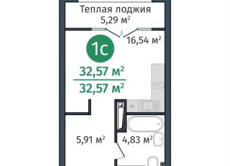 Продается квартира студия, 32.6 м2, Тюмень, Краснооктябрьская улица, 8, ЖК ДОК