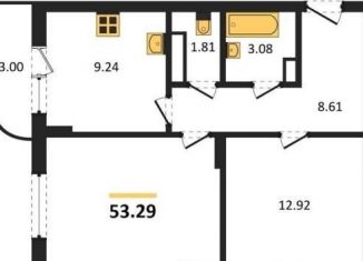 Продаю 2-ком. квартиру, 53.3 м2, Воронеж