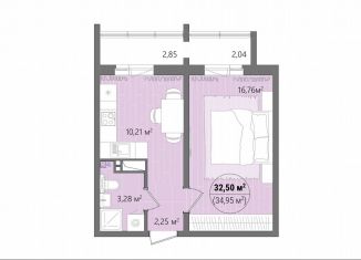 Продам однокомнатную квартиру, 37.8 м2, Челябинск, ЖК Манхэттен, улица Труда, 14