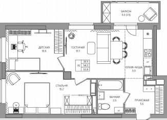 Продажа 3-ком. квартиры, 55.8 м2, Пермь